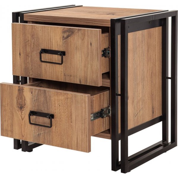 Cosmo Commode Nachttisch - Kiefer/schwarz