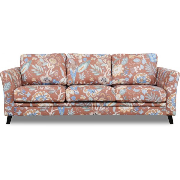 Eker 3-Sitzer-Sofa aus Blumenstoff - Eden Parrot Terracotta
