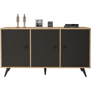 Vilamo Sideboard 12 - Kiefer/schwarz