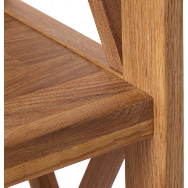 X-Bücherregal aus geölter Eiche, H 124 cm X-Bücherregal aus geölter Eiche, H 124 cm