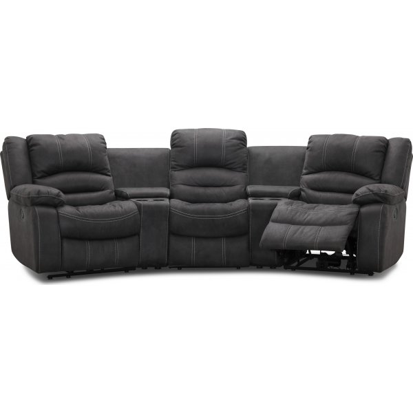 Kensington elektrisches 3-Sitzer-Sofa mit verstellbarer Kopfsttze - Grau